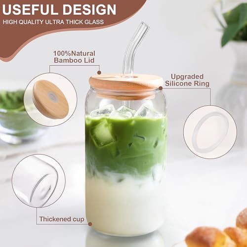 DWTS DANWEITESI Glass Cups with Straws