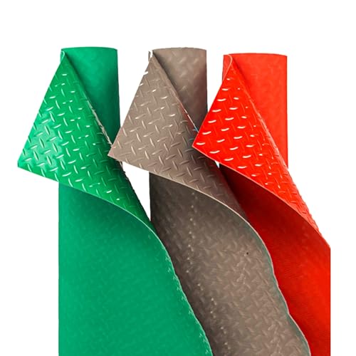 Alfombrilla Protectora de Suelo Antideslizante de PVC, Alfombrilla Protectora de Suelo Antideslizante de 1,5 * 5m 1,5 * 6m, Rollo de Suelo de Garaje(Red,1x1m/3.2x3.2ft)