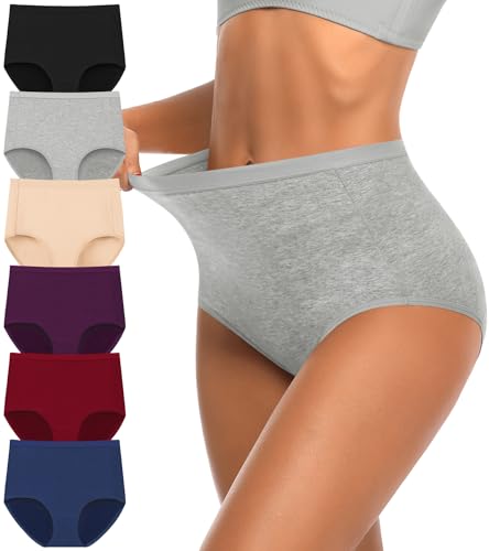 OLIKEME Women's High Waisted Postpartum Underwear Cotton Ladies Panties Ladies Full Coverage Briefs