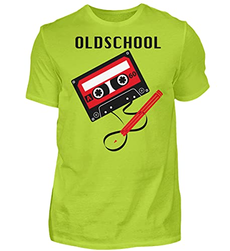 T-shirt homme Oldschool Tape vintage vêtement décontracté taille L imprimé cassette