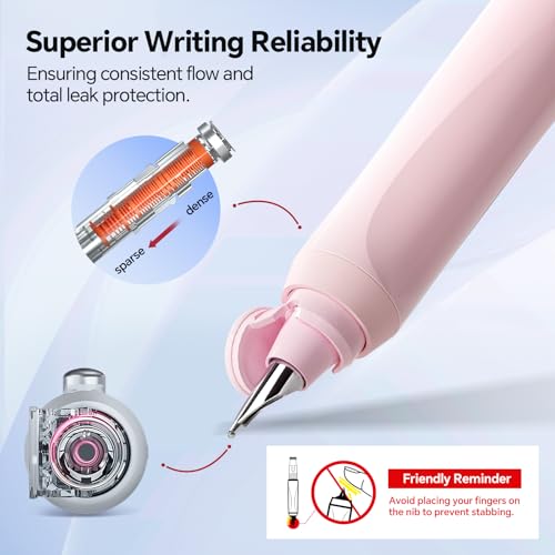 Image of WRITECH Fountain Pen Fine Point: Clictek Retractable Black Ink Cartridges