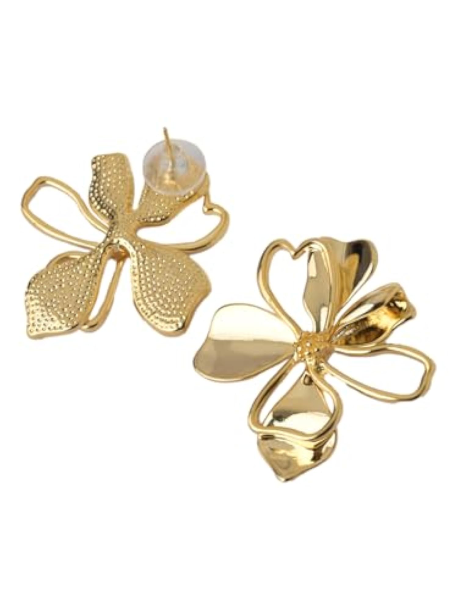Women's Gold Plated Anti-Tarnish Flower Stud Earrings, Gift
