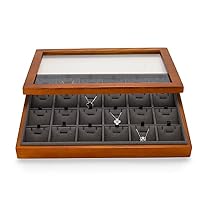 Amazon｜Papten ジュエリートレイ 蓋付き 木製 ジュエリーボックス 12