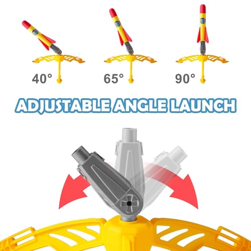 Image of AIUAZA Rocket Launcher for Kids - 2 Rockets - Outdoor Fun Toy Gift for Boys & Girls - Soft Foam Blaster Set Soars Up to 100 Feet - Ages 3 & Up