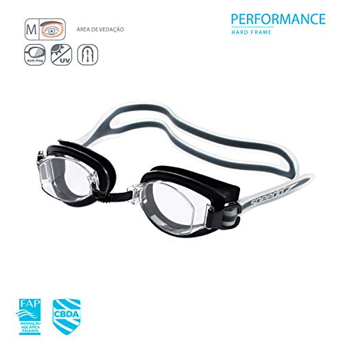 Oculos New Shark Speedo Unissex Único Preto Cristal, Preto Cristal, Único