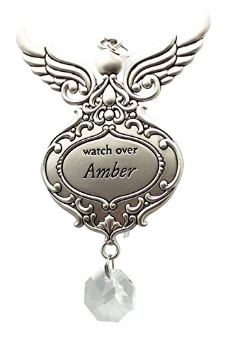 Watch Over Amber Angel Charm Ornament - By Ganz