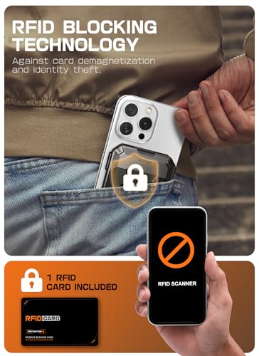 Image of SUPCASE for MagSafe Wallet with AirTag Holder, Hold 5 Cards, Dark | Adjustable Stand, RFID Blocking, Strong Magnetic Lock, Magnetic Wallet for Men, Card Holder Tripod for iPhone 17 /16 /15 /14 /13