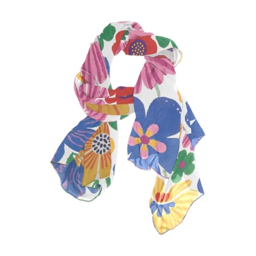 Scarf for Women Lightweight Pastel Flower Design Fashion Pashmina Stylish Shawls