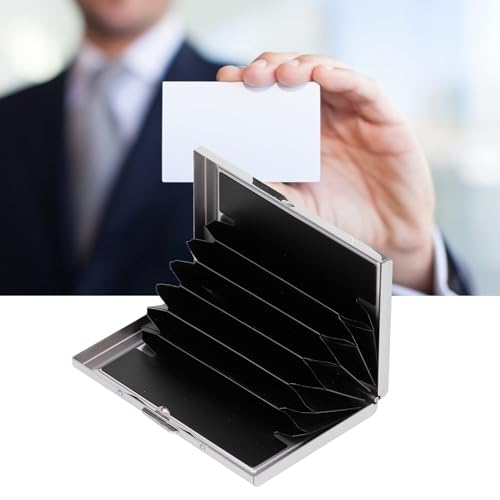 Jwthee 6 Slot Antimagnetic Stainless Steel Card Wallet, Black - Image 5