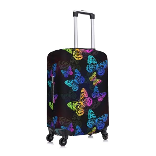Spandex Travel Luggage Cover Printed Multicolored Butterflies Double-Sided Suitcase Protector Bag,Dust-Proof Anti-Scratch Durable Baggage Covers For Kid Adult,Medium3