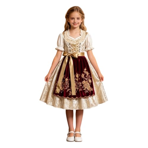 Vestido tirolés para niña con acabados tradicionales de alta calidad para fiestas