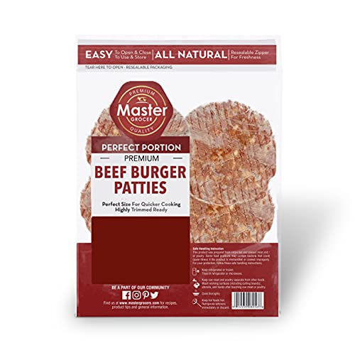 Master Grocer Frozen Australia Premium Beef 5 Piece Burger Patties 500 g