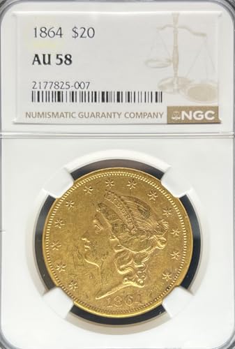 1864 Twenty Dollar AU58 NGC Liberty Head Gold Coin (PA2177825007)