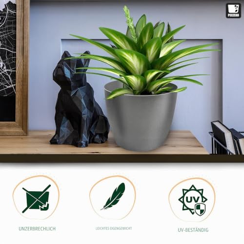 TULMERO Blumentopf matt, Pflanzkübel aus Übertopf Kunststoff Dekorativer Topf für, groß und klein Pflanzen, 2er-Set blumenkübel… – Ansicht 3