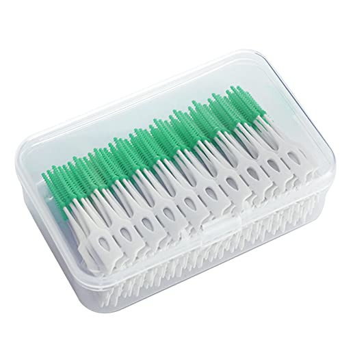 NGCG 160x Soft Brush for Teeth Cleaning Interdental Brush for Small Gaps Flosser Toothpick Flossing Brushes for Cleaning, Green