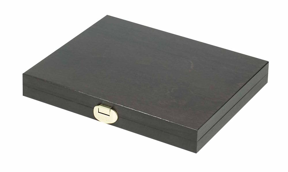 Lindner Carus XM S2489-15 kasetka z prawdziwego drewna z 15 kwadratowymi przegródkami na monety/kapsułki na monety o średnicy zewnętrznej 40 mm