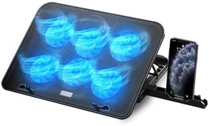 Raffreddatore Per PC Portatile Turboost - 5 Ventole, Regolabile, LED Blu, Per Gaming E Lavoro - Foto 9