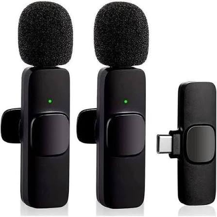 Wireless s lavalier Microphone Set for Type-C Android & iPhone | Plug & Play, Noise Reduction, Vlogging & Streaming, Black, Hands-Free Clip Design, Long Battery Life-image-9