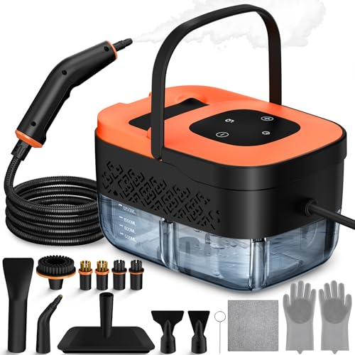 Steam Cleaner, Portable Steamer for Cleaning with 16pcs Accessories, 6-Level Adjustable, 15s...