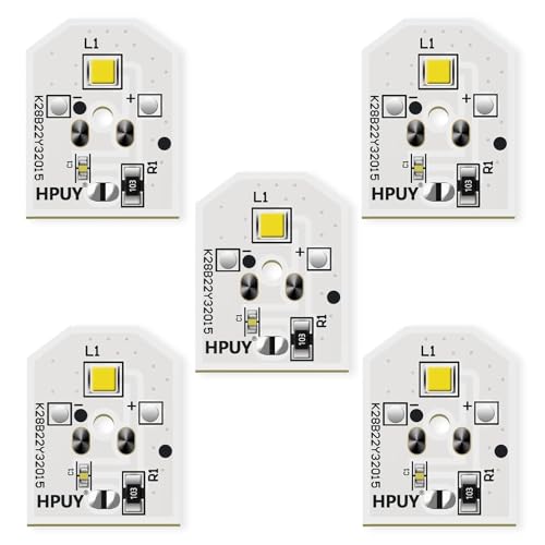 HPUY WR55X11132 WR55X25754 Refrigerator LED Light for GE Refrigerator LED Light Replacement Replace WR55X30602 WR55X26486 CWE23SP3MJD1 CWE23SP3MKD1 CWE23SP3MLD1 CWE23SP4MFW2 CWE23SP4MGW2 5PCS