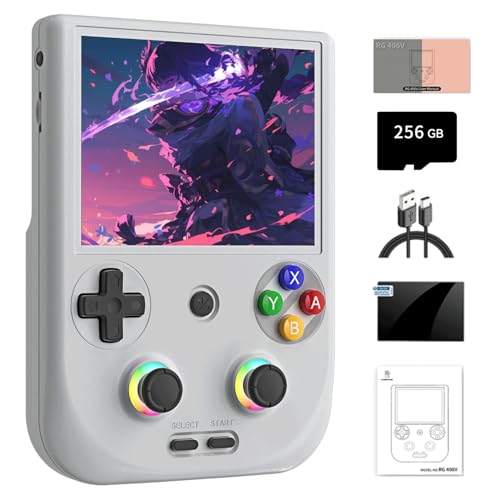 NULA RG406V Retro Handheld Game Console with 256G TF Card / 9000+ Games Android 13 Unisoc T820 Processor, 4 Inch IPS Touch Screen Arcade Video Game Consoles, Supports 5G WiFi Bluetooth