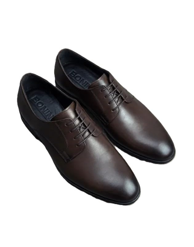 Bonini Derby męskie buty sznurowane, skórzane, brązowe, model SS26-90102