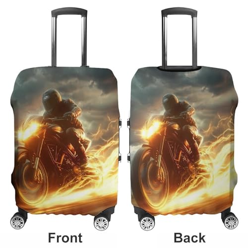 Man Ride A Motorcycle Travel Luggage Cover Suitcase Protector Baggage Covers for Men Women XL3