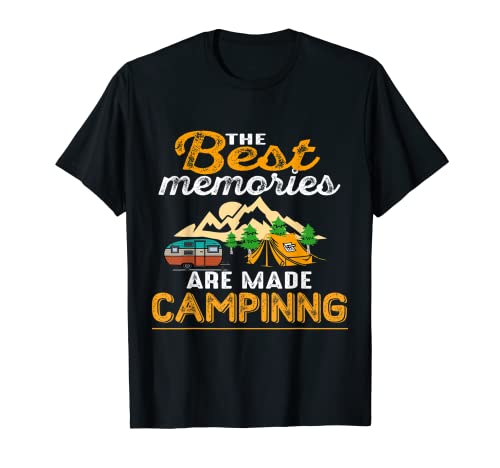 The Best Memories Vintage Design Camping Novità Maglietta