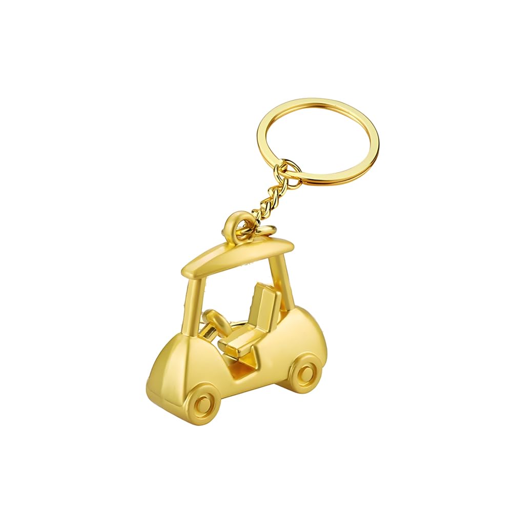 Arfuka Unisex Gold Keyring Golf Cart Pendant Keychain Key Organizer Holder For Purse Backpack Car Keys Charm Accessories