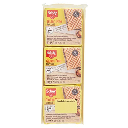 Dr. Schar Nocciolí Barquillos - Paquete de 3 x 21 gr - Total: 63 gr