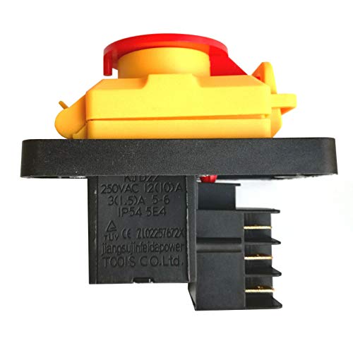 Preisvergleich Produktbild KJD22 KEDU Industrielle Wasserdichte Elektromagnetische Drucktastenschalter Power On Off Druckschalter für Holzmaschine 250 V 6 Pins