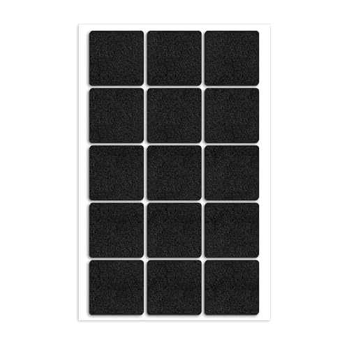15 pezzi 40mm quadrato feltrino per sedie，nero feltrini per sedie，feltrini per mobili pesanti，feltrini adesivi