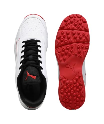 PUMA Men Nu Cricket Shoes | Lightweight Rubber Sports Shoes (White Candy Apple Black, US Footwear Size System, Adult, Men, Numeric, Wide, 9) by PUMA - Used condition - Image 12