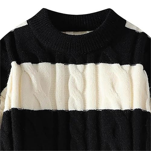 Pull en tricot surdimensionné pour homme pull d'hiver épais rétro pull pour couples vintage Y2K - 4