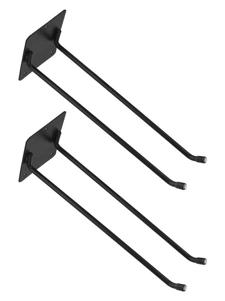 Organizer da parete per garage per montaggio in acciaio per attrezzi da giardino, 2 pezzi, design salvaspazio resistente, per pale, rastrelli e scope, nero