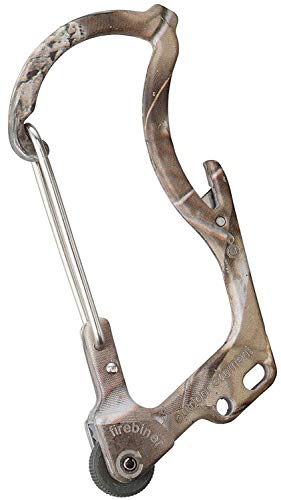 OUTDOOR ELEMENT Beige Camo Firebiner, Fire-Starting, Multitool, Everyday Carry, Survival Carabiner