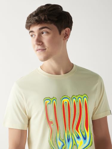 T-shirt pour homme manches mi-longues en coton imprimé graphique