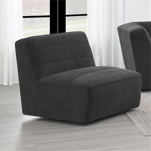 Sillón sin brazos tela gris oscuro moderno miniatura 2