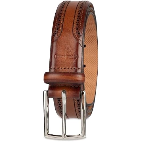 Cole Haan Men's Leather Dress Belt – Polished Brown, Tan Or Cognac Strap for Work & Formal Wear