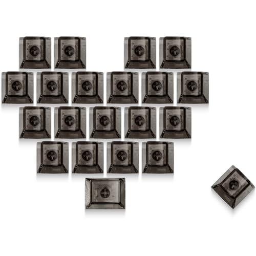 Image of XVX Blank Crystal Transparent Keycaps, PC Material Custom DIY Sweet Heart Keyboard Caps, Backlit Black Candy Keycap Cherry Profile for MX Switches Mechanical Keyboard (21pcs)