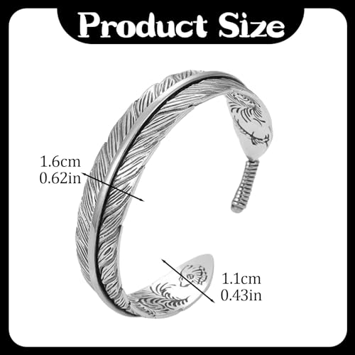 Pulsera brazalete de plata estilo nativo americano ajustable miniatura 2