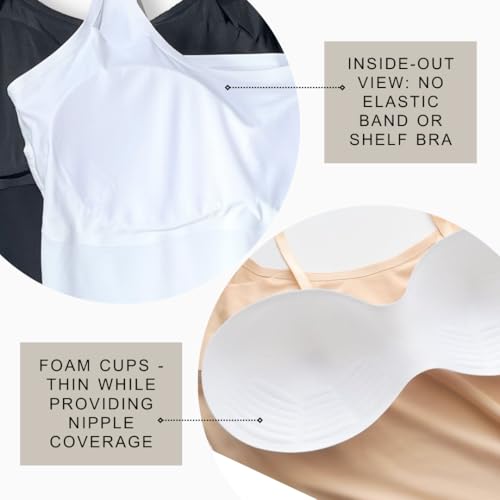 Padded Camisole No Shelf, No Built in Bra, No Elastic Band, No Bra Tank Top Cami2