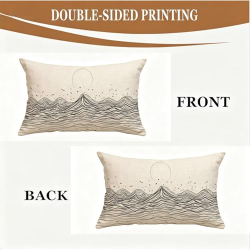Housse coussin 70x90cm en lin géométrique pour canapé chic - 6