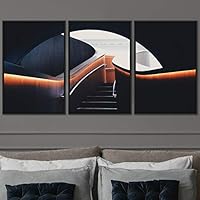 3 Piece Framed Canvas Wall Art Abstract Cool Line Canvas Prints Home Artwork Decoration for Living Room,Bedroom - 16