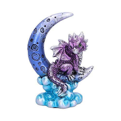 Nemesis Now Purple Crescent Moon Dragon Figurine 11.5cm – Fantasy Dragon Ornament – Hand-Painted Resin Collectible
