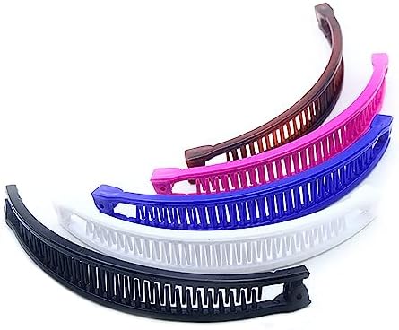 Banana Clips Hair Clincher Combs Bananas Vintage Large Hair Clip for Thick Fine Hair Women Clamp Accessory Banana Clip（Pack of 6） (A)