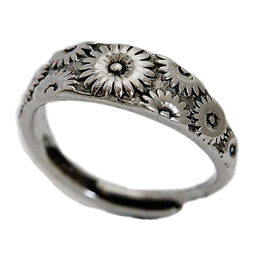 菊 和風 和柄 花 フラワー メンズ レディース フリーサイズ ピンキー リング 指輪