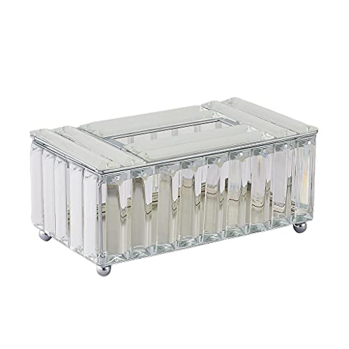 EEQEMG Soporte De Caja De Pañuelos De Cristal De Lujo Cover