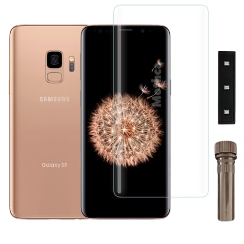 Image of Mothca Premium UV Tempered Glass Screen Protector For Samsung S8 /Samsung S9 (Pack of 1) Full Adhesive UV Curved Screen Guard, Case Friendly with Installation Kit