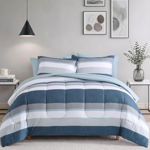Image of Monbix Full Size Comforter Sets - 7 Pieces Bed in a Bag Full Bedding Set